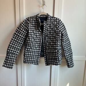 Lands End Houndstooth Print Puffer